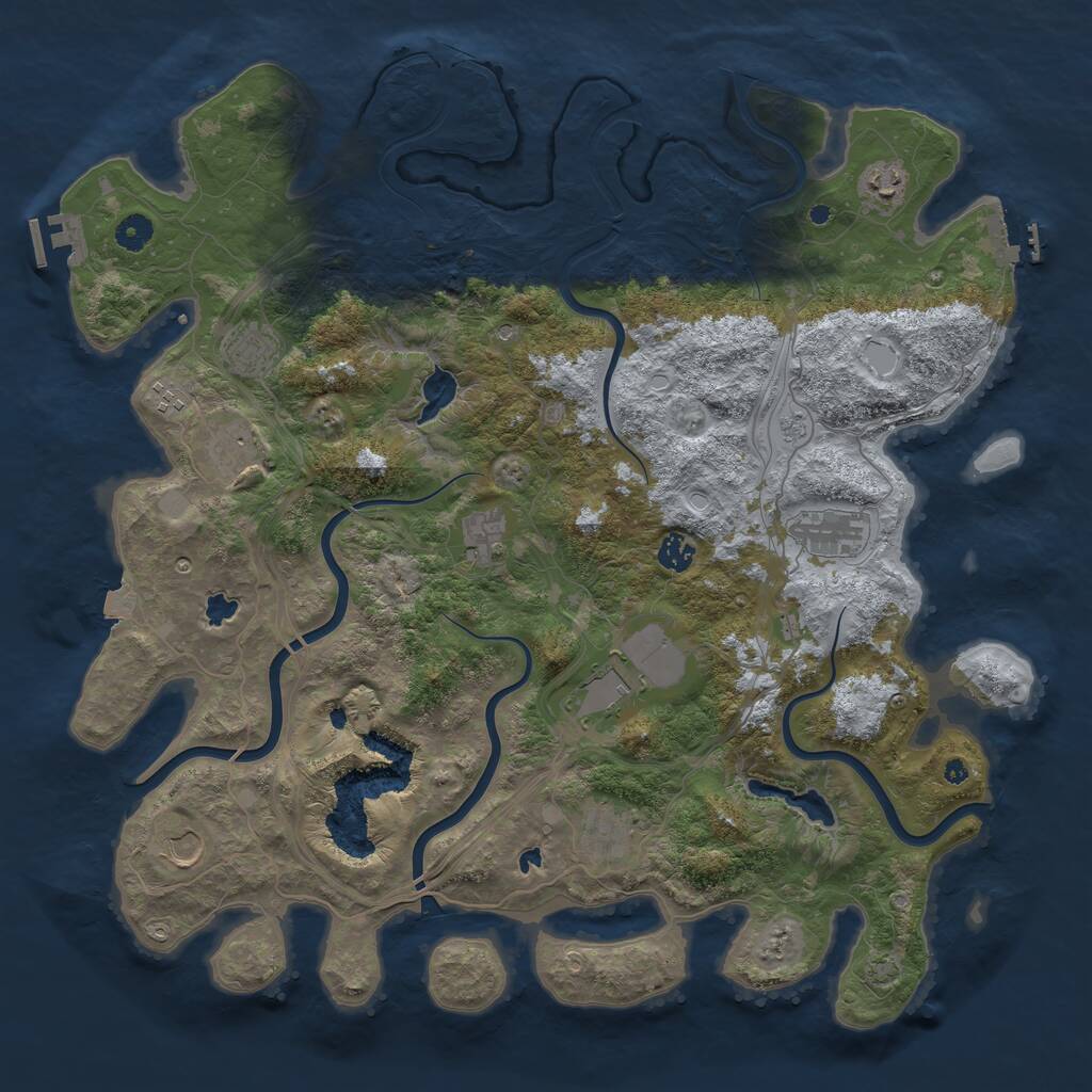 Rust Map: Procedural Map, Size: 4500, Seed: 724640642, 16 Monuments
