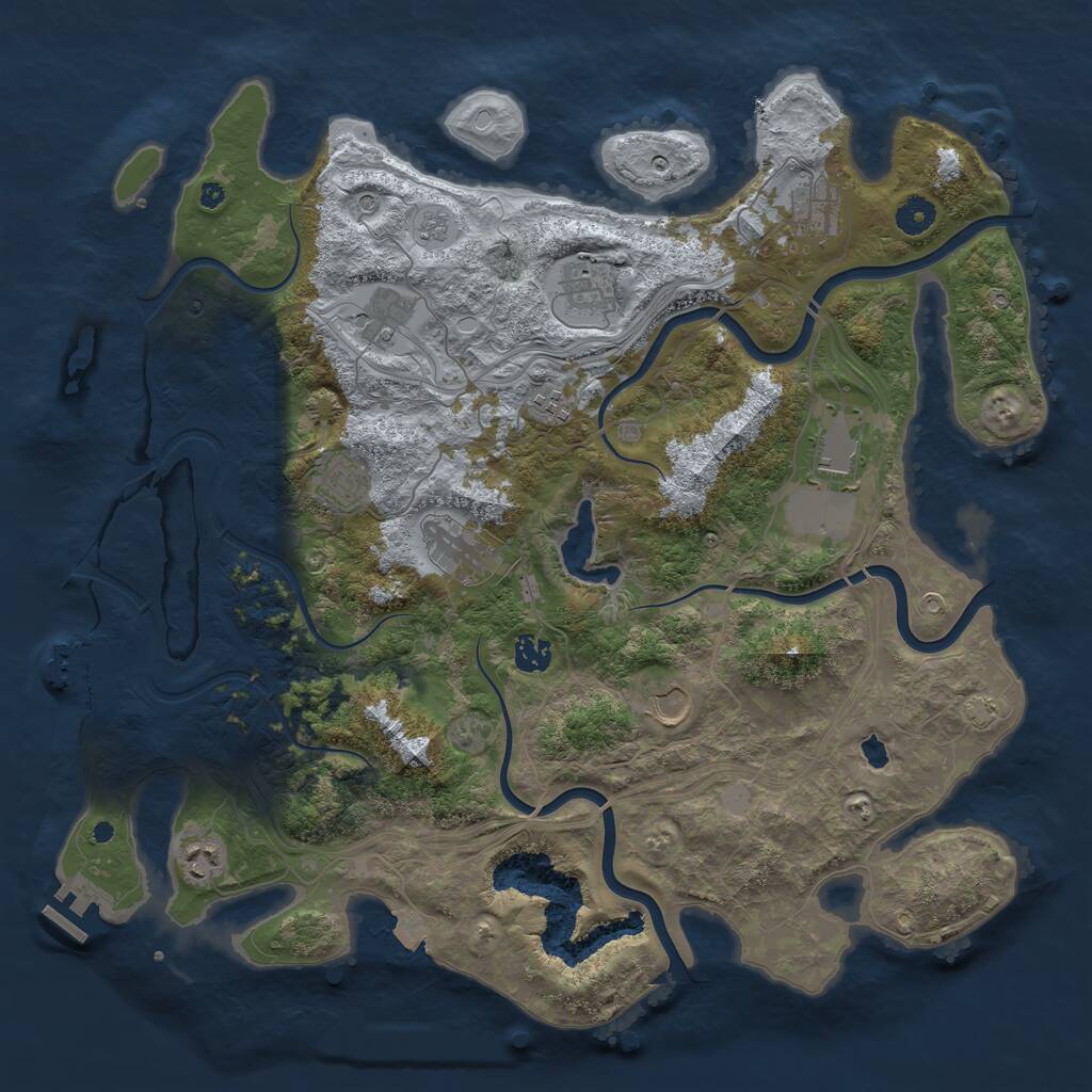 Rust Map: Procedural Map, Size: 4250, Seed: 430432, 16 Monuments