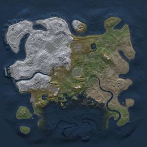 Thumbnail Rust Map: Procedural Map, Size: 3750, Seed: 3453753, 15 Monuments