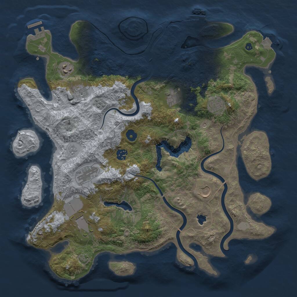 Rust Map: Procedural Map, Size: 4000, Seed: 1335943660, 15 Monuments