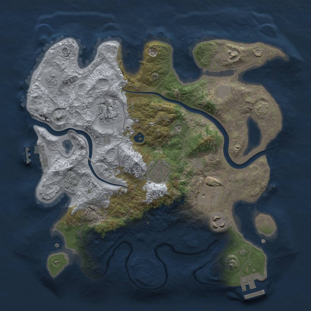 Rust Map: Procedural Map, Size: 3000, Seed: 587895674, 11 Monuments