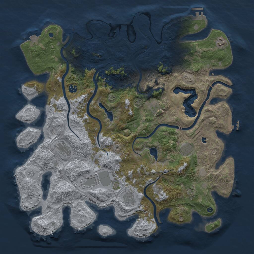 Rust Map: Procedural Map, Size: 4500, Seed: 72727, 15 Monuments