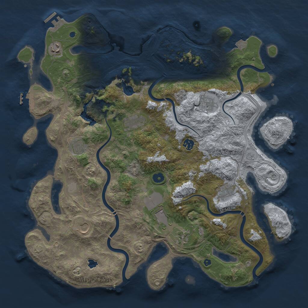 Rust Map: Procedural Map, Size: 4290, Seed: 1014485758, 16 Monuments