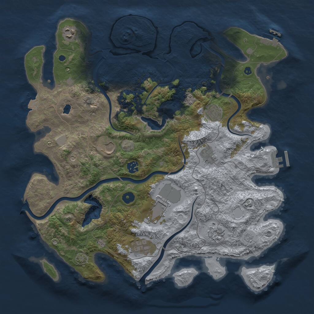 Rust Map: Procedural Map, Size: 4000, Seed: 705202600, 15 Monuments