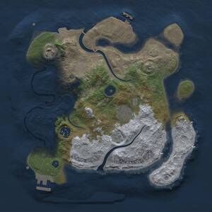Thumbnail Rust Map: Procedural Map, Size: 3000, Seed: 944239071, 10 Monuments