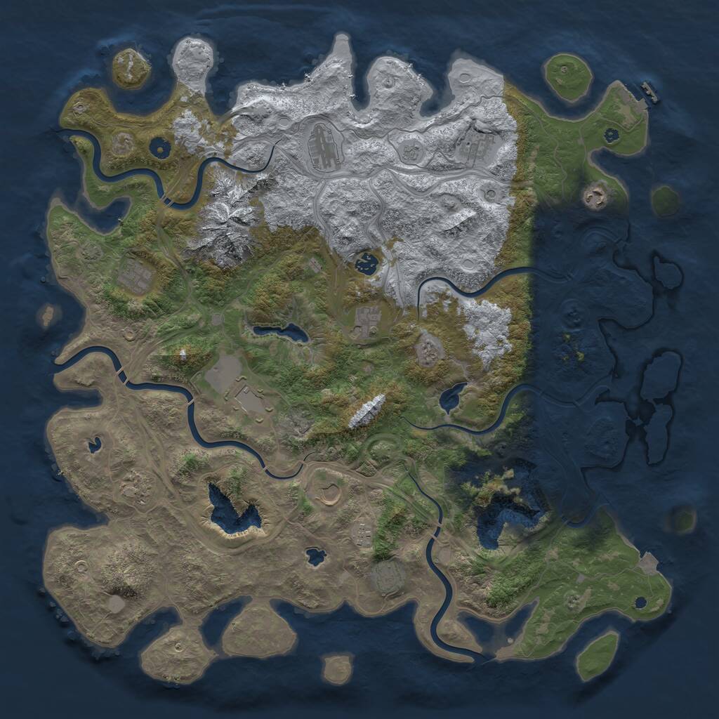 Rust Map: Procedural Map, Size: 5000, Seed: 252452406, 16 Monuments