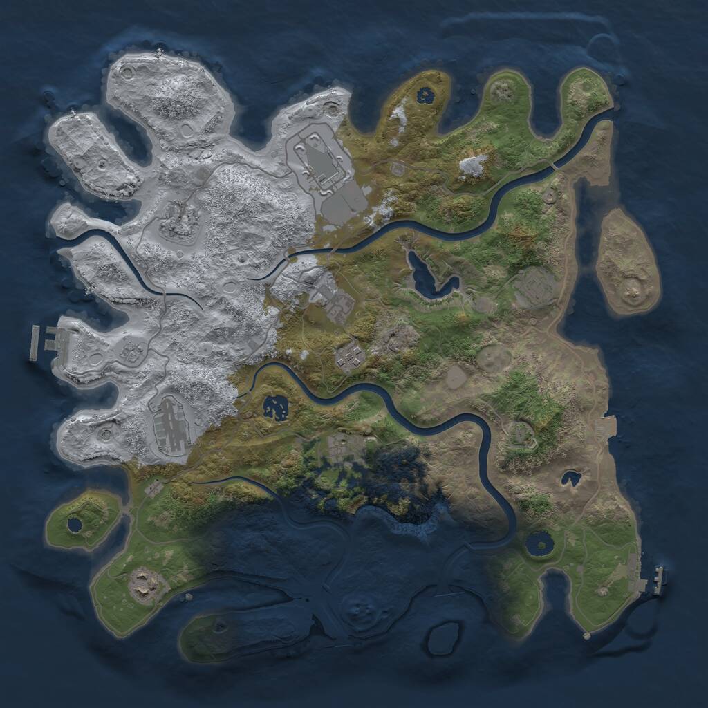 Rust Map: Procedural Map, Size: 4000, Seed: 1703607312, 15 Monuments