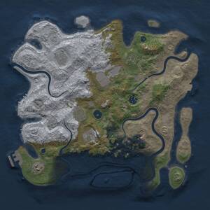 Thumbnail Rust Map: Procedural Map, Size: 3700, Seed: 1489112788, 14 Monuments