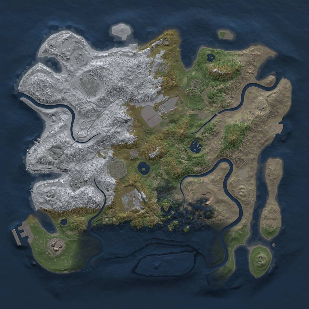 Rust Map: Procedural Map, Size: 3700, Seed: 1489112788, 14 Monuments