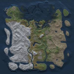 Thumbnail Rust Map: Procedural Map, Size: 4500, Seed: 38430851, 17 Monuments