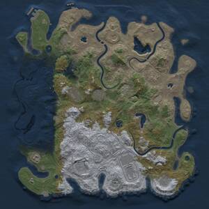 Thumbnail Rust Map: Procedural Map, Size: 4500, Seed: 38525021, 17 Monuments