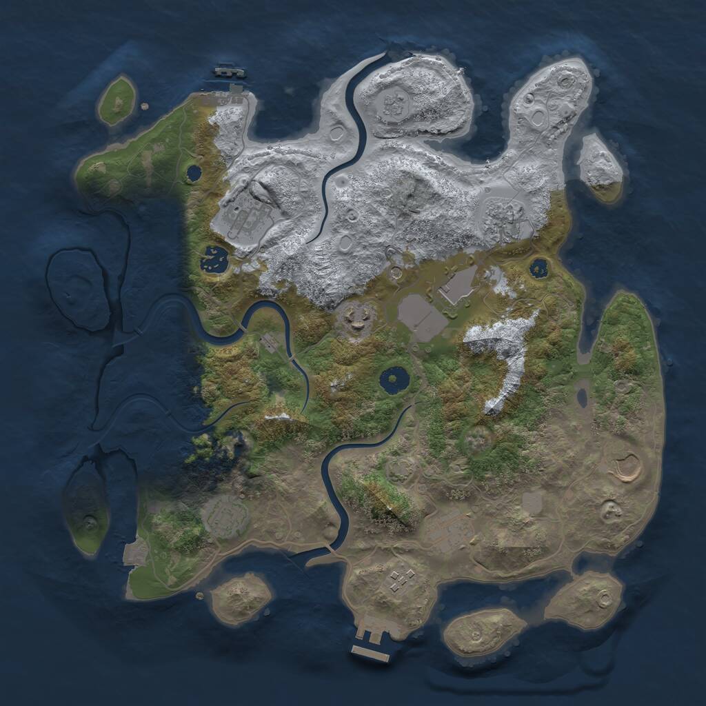 Rust Map: Procedural Map, Size: 3750, Seed: 1509809110, 15 Monuments