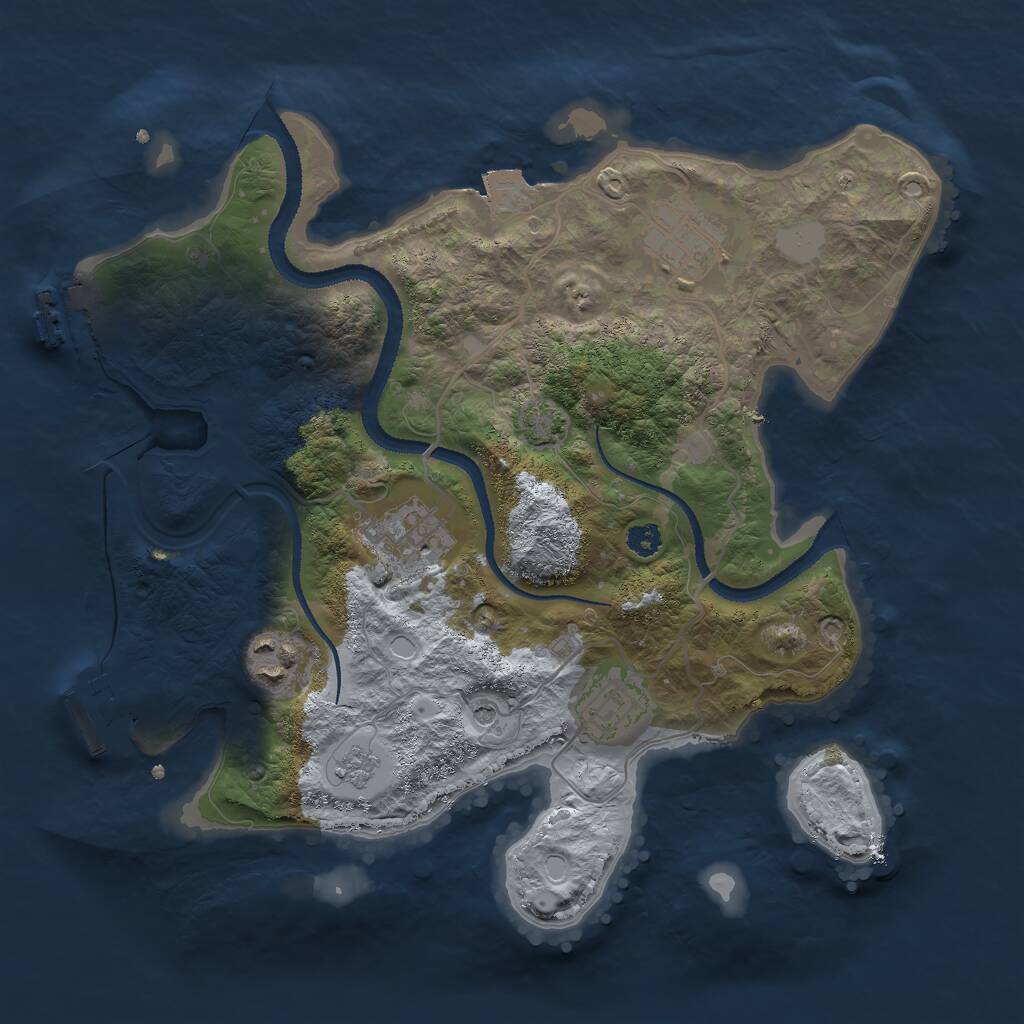 Rust Map: Procedural Map, Size: 3000, Seed: 708440946, 10 Monuments