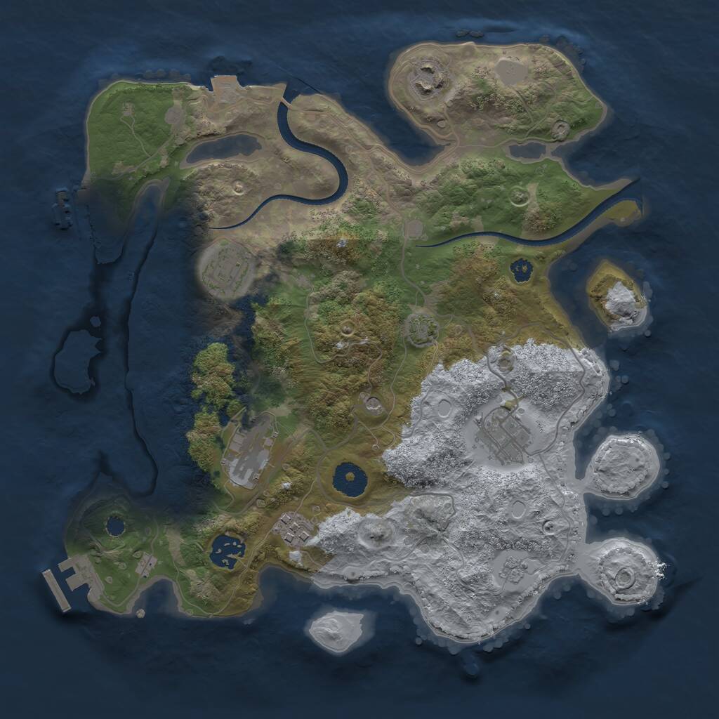 Rust Map: Procedural Map, Size: 3200, Seed: 981601736, 12 Monuments