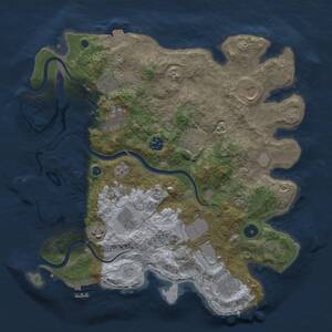 Thumbnail Rust Map: Procedural Map, Size: 3700, Seed: 1516939063, 17 Monuments