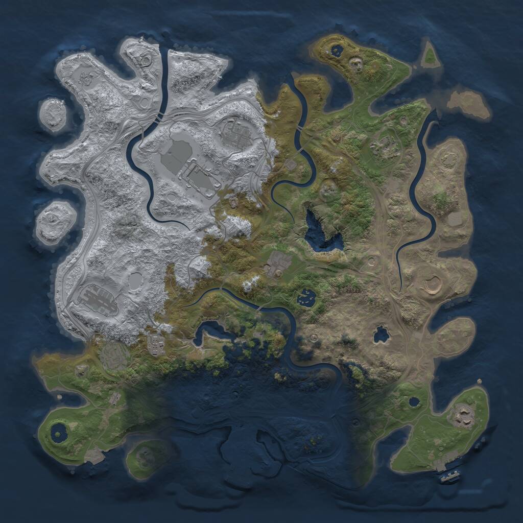 Rust Map: Procedural Map, Size: 4250, Seed: 898646464, 16 Monuments