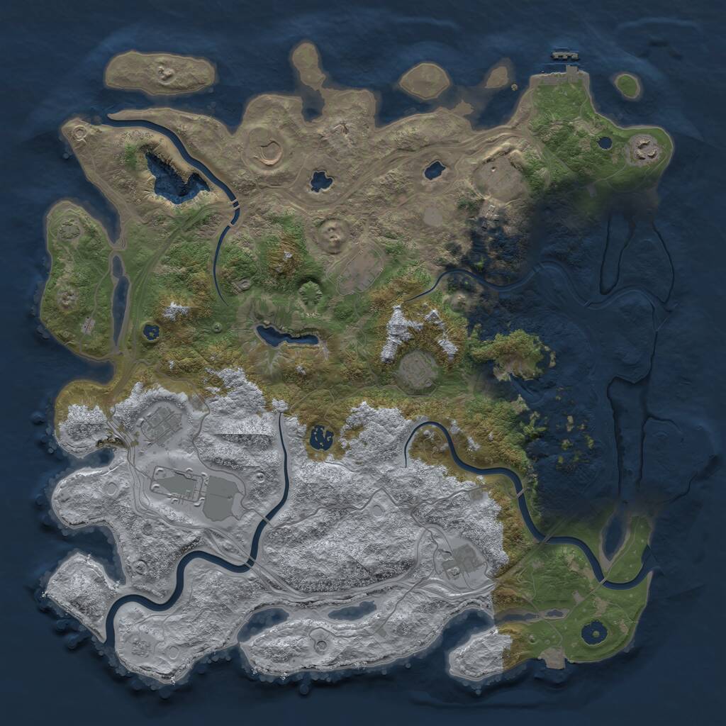 Rust Map: Procedural Map, Size: 4500, Seed: 12788, 16 Monuments