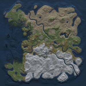 Thumbnail Rust Map: Procedural Map, Size: 5000, Seed: 1699227220, 17 Monuments