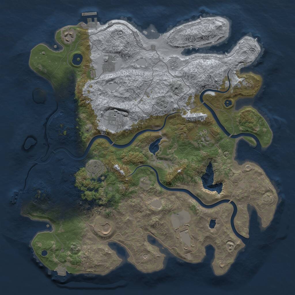 Rust Map: Procedural Map, Size: 4000, Seed: 1819178762, 14 Monuments