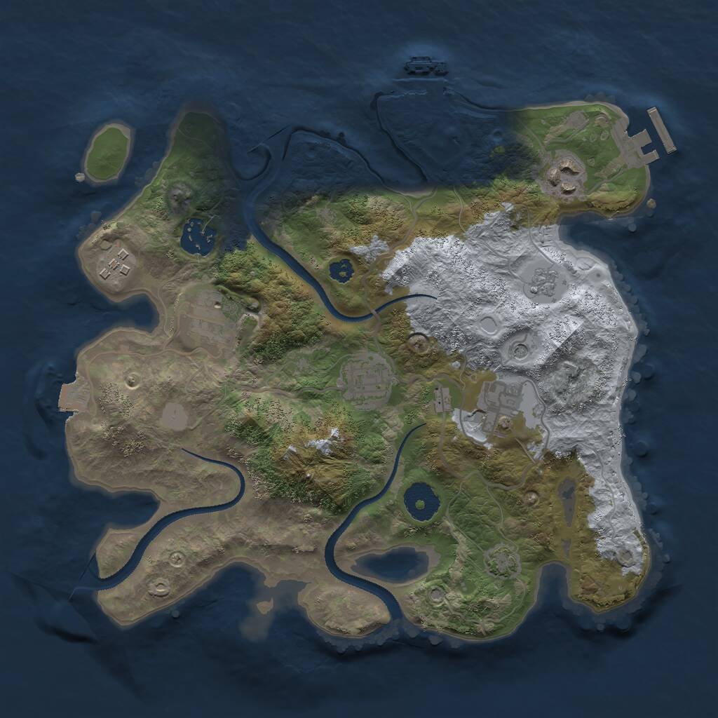 Rust Map: Procedural Map, Size: 3000, Seed: 303630312, 12 Monuments