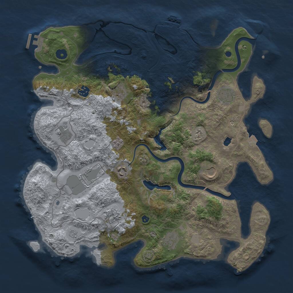 Rust Map: Procedural Map, Size: 4000, Seed: 232956016, 16 Monuments