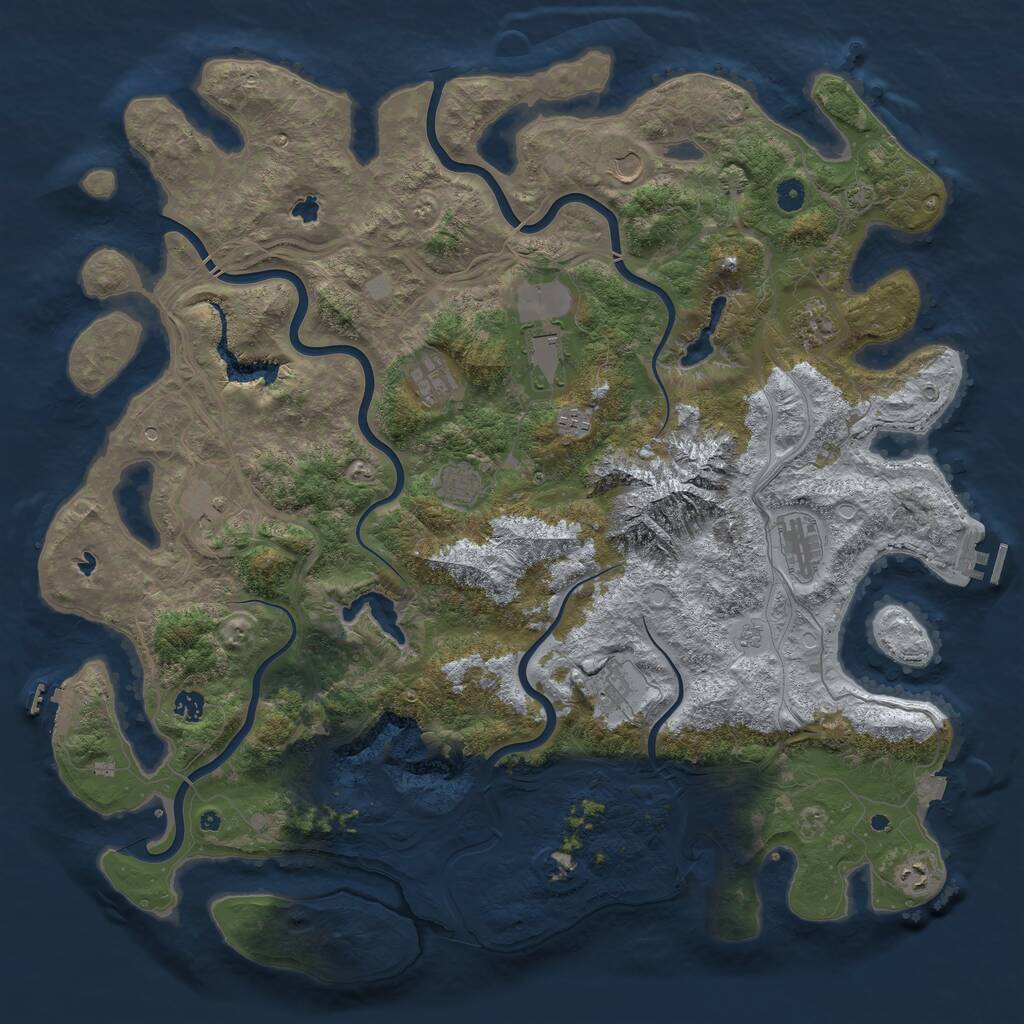 Rust Map: Procedural Map, Size: 5000, Seed: 137131, 17 Monuments