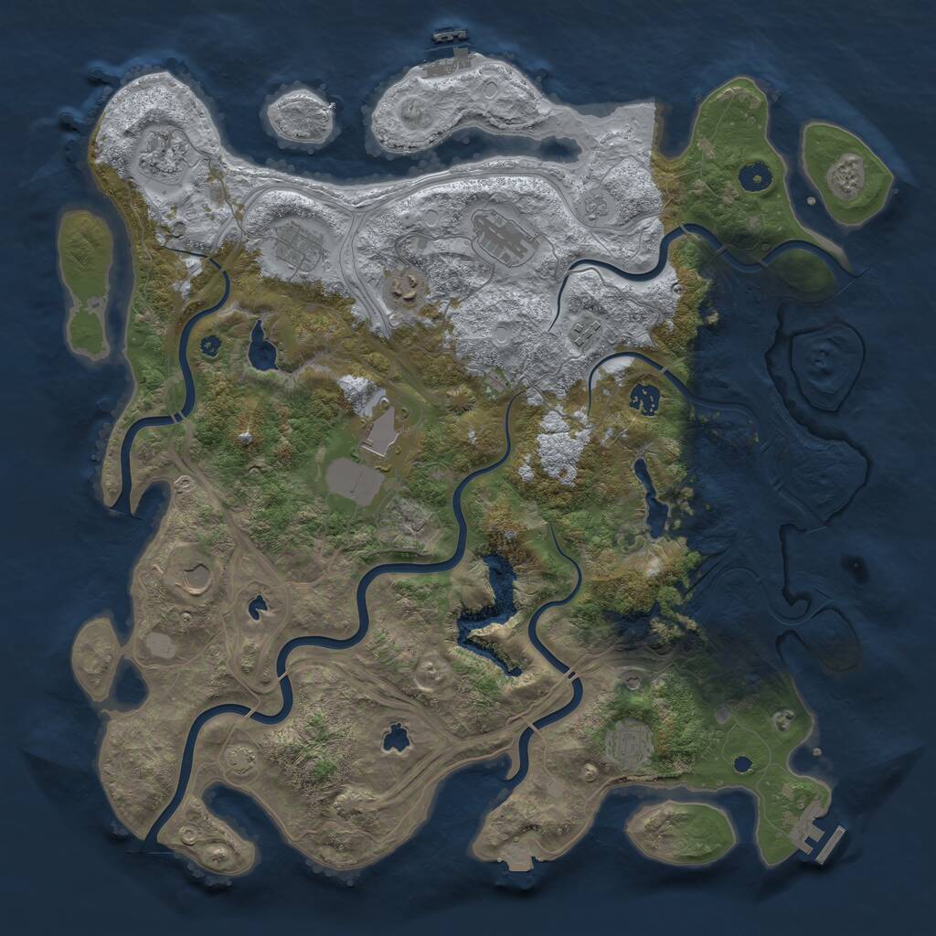 Rust Map: Procedural Map, Size: 4500, Seed: 1869399791, 15 Monuments