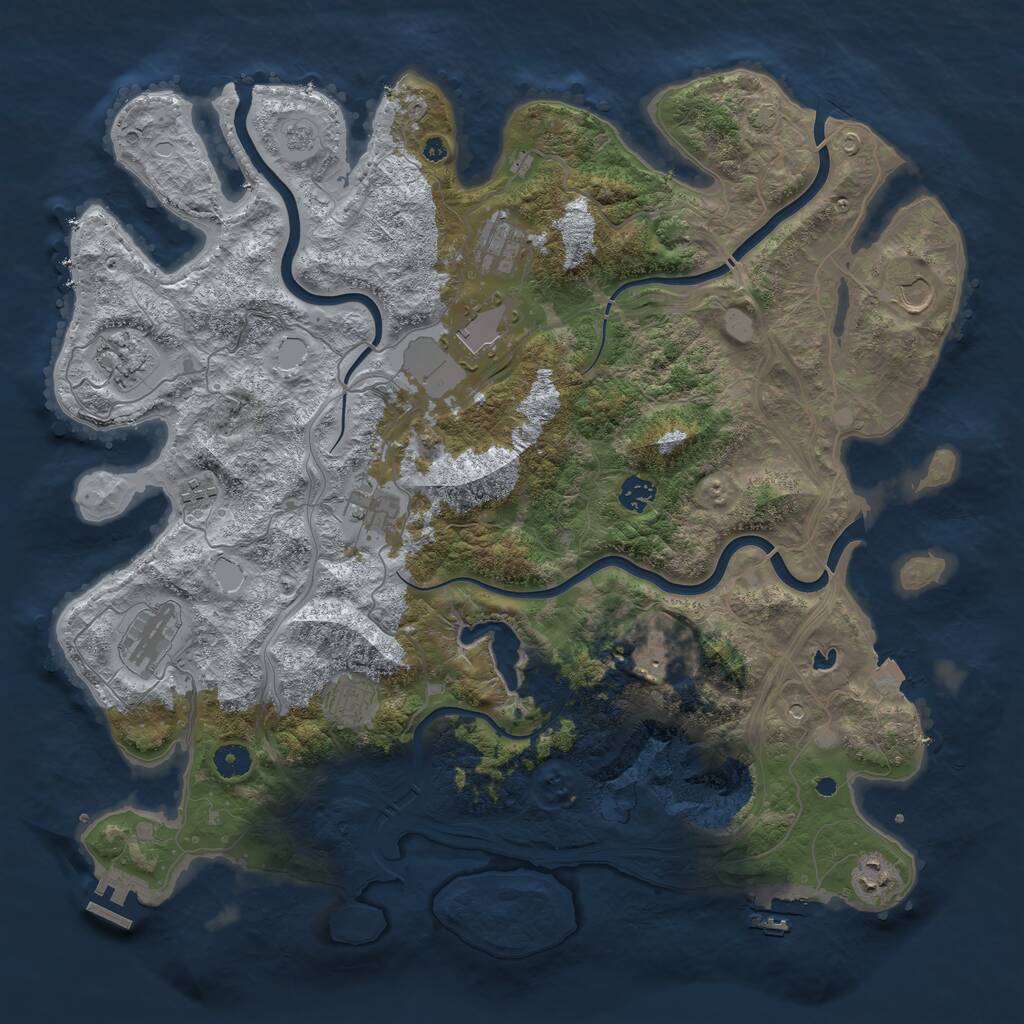 Rust Map: Procedural Map, Size: 4350, Seed: 489135868, 17 Monuments