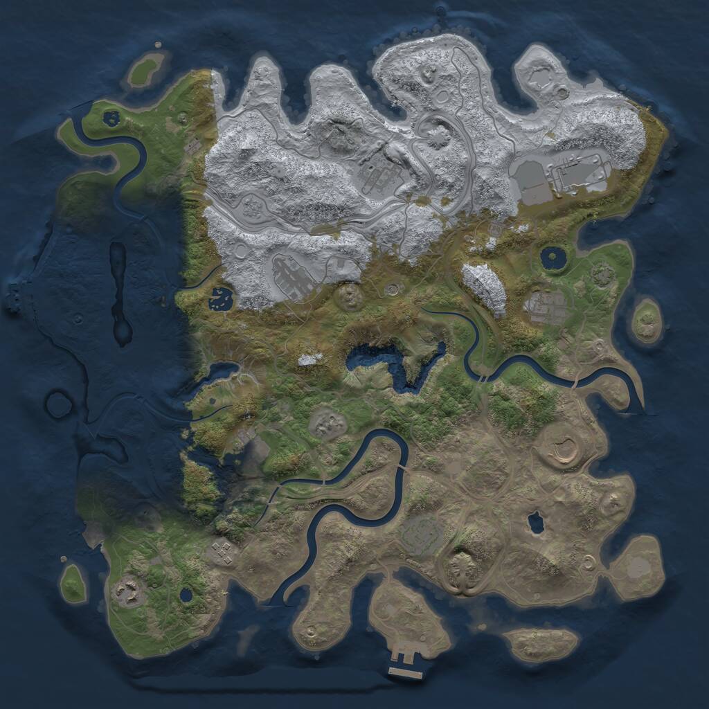 Rust Map: Procedural Map, Size: 4250, Seed: 9285428, 16 Monuments