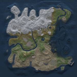 Thumbnail Rust Map: Procedural Map, Size: 3500, Seed: 1406729490, 15 Monuments