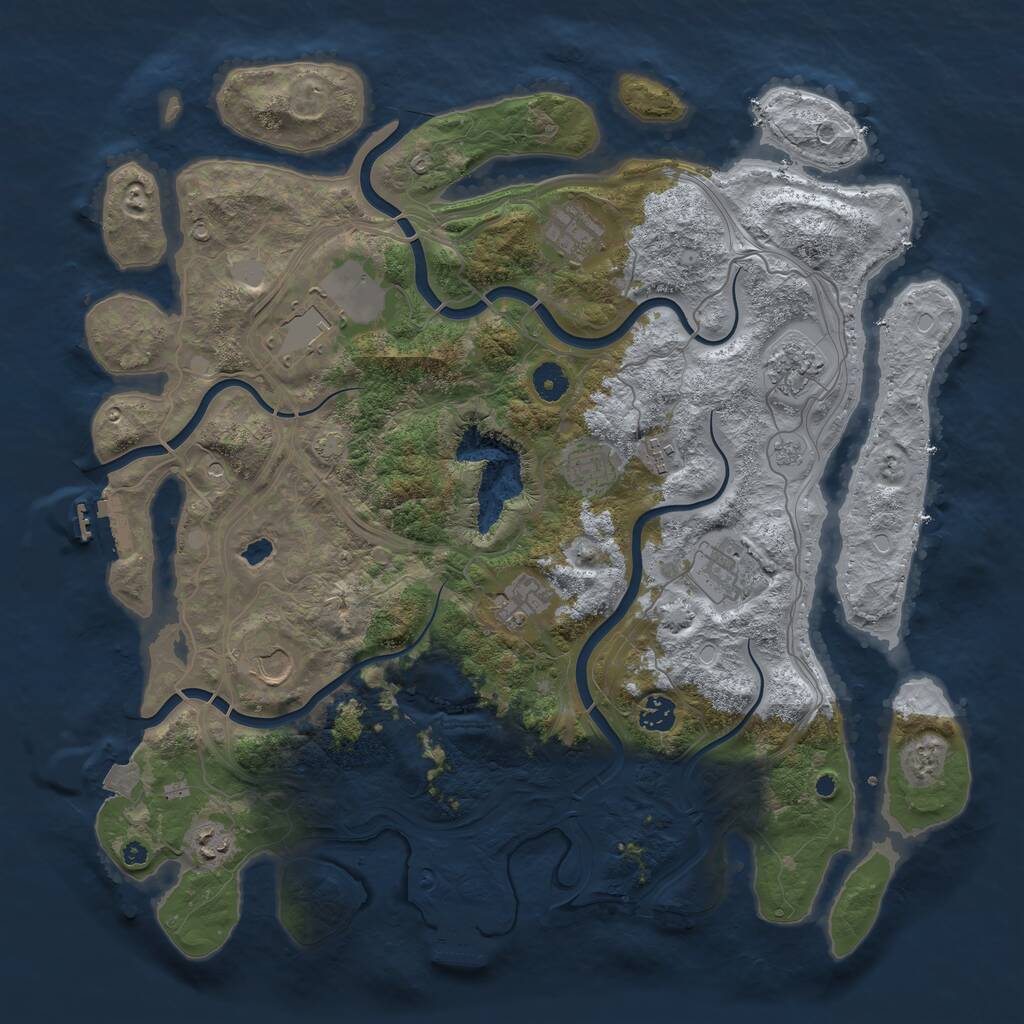 Rust Map: Procedural Map, Size: 4250, Seed: 136225648, 16 Monuments