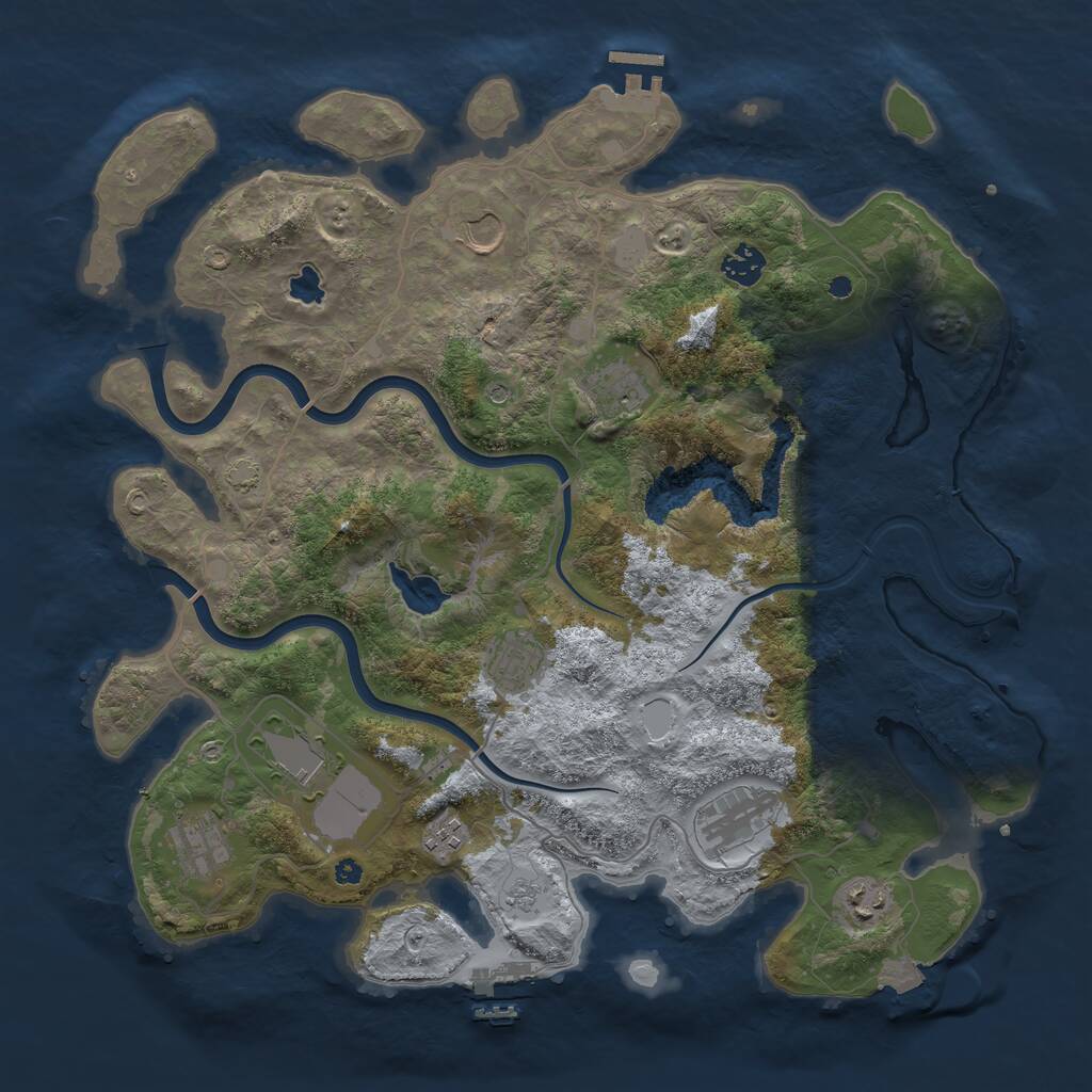 Rust Map: Procedural Map, Size: 4000, Seed: 2362362, 15 Monuments