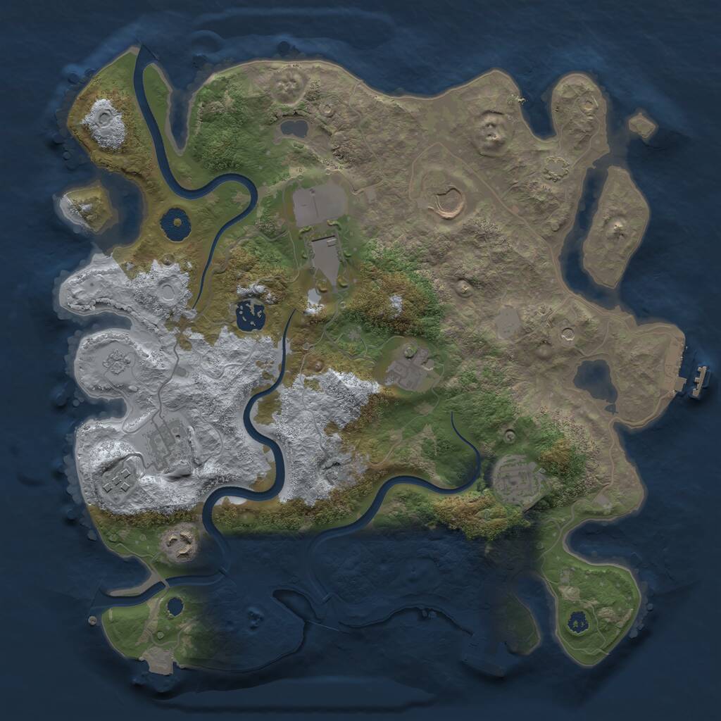Rust Map: Procedural Map, Size: 3500, Seed: 1814382436, 14 Monuments