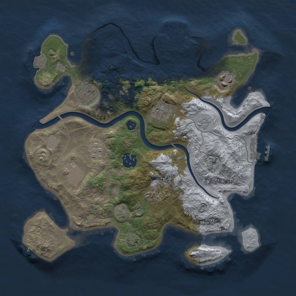 Rust Map: Procedural Map, Size: 3000, Seed: 277160580, 13 Monuments