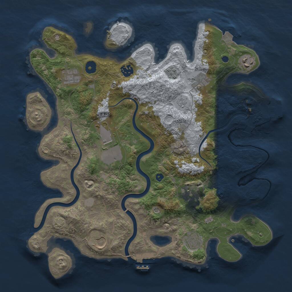 Rust Map: Procedural Map, Size: 3650, Seed: 29937968, 15 Monuments