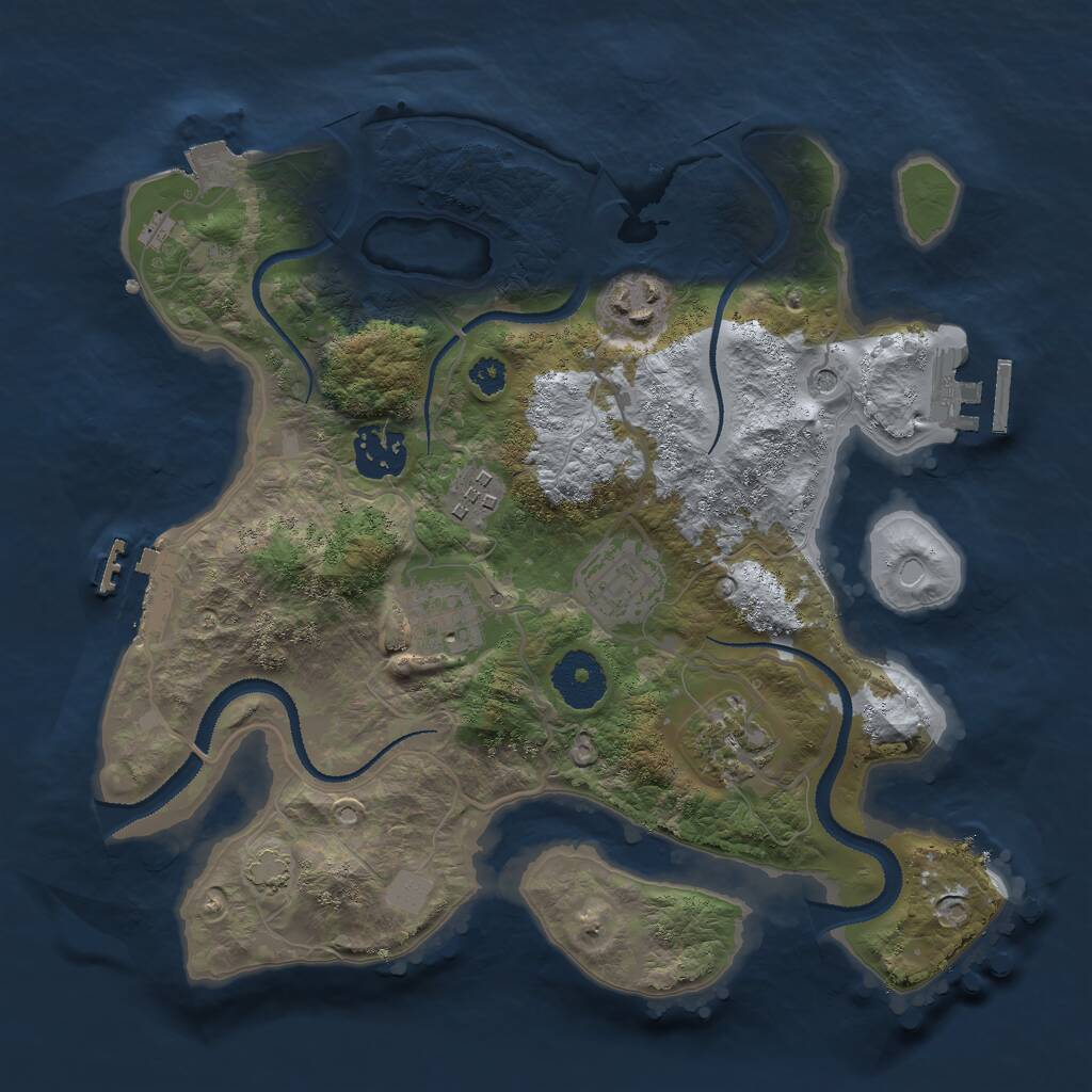 Rust Map: Procedural Map, Size: 3000, Seed: 99125, 11 Monuments
