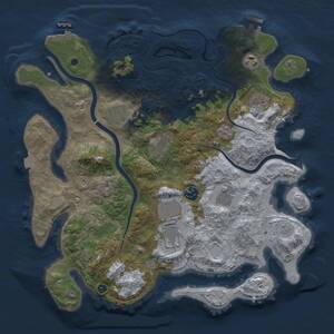 Thumbnail Rust Map: Procedural Map, Size: 3750, Seed: 743878913, 15 Monuments