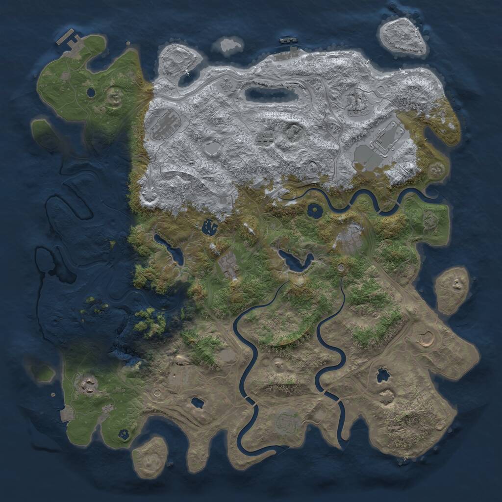 Rust Map: Procedural Map, Size: 4800, Seed: 817660355, 17 Monuments