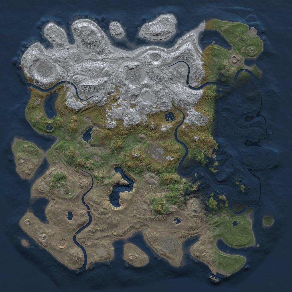 Rust Map: Procedural Map, Size: 4500, Seed: 1166142245, 15 Monuments