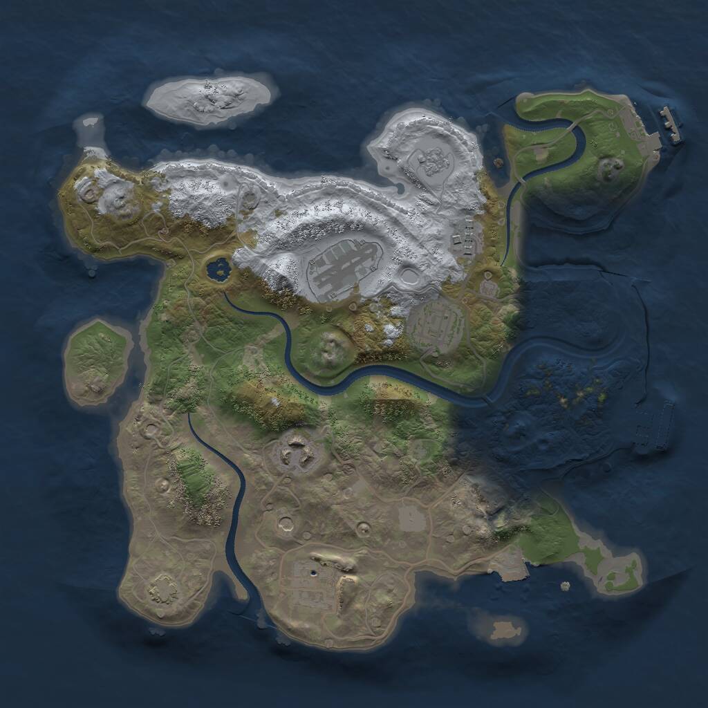 Rust Map: Procedural Map, Size: 3000, Seed: 1626690049, 11 Monuments