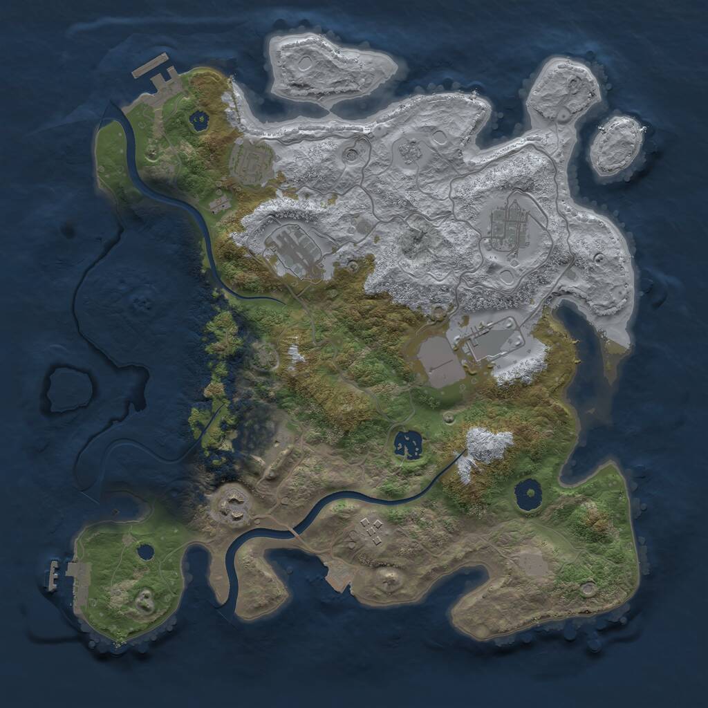 Rust Map: Procedural Map, Size: 3600, Seed: 572026, 14 Monuments