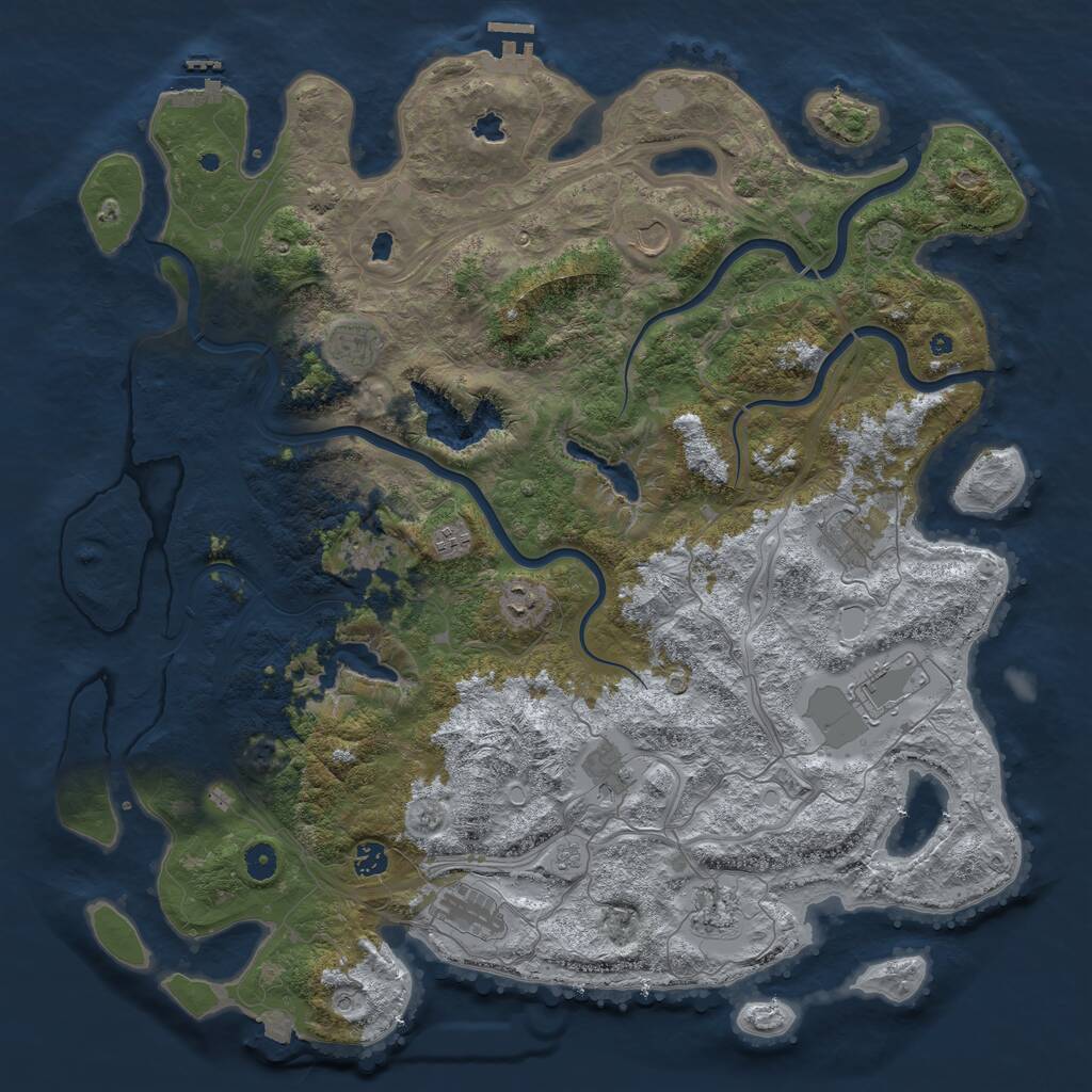 Rust Map: Procedural Map, Size: 4750, Seed: 766758617, 17 Monuments
