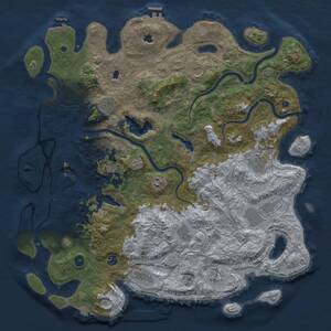 Thumbnail Rust Map: Procedural Map, Size: 4750, Seed: 766758617, 17 Monuments