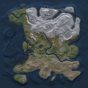 Thumbnail Rust Map: Procedural Map, Size: 3500, Seed: 385584750, 15 Monuments