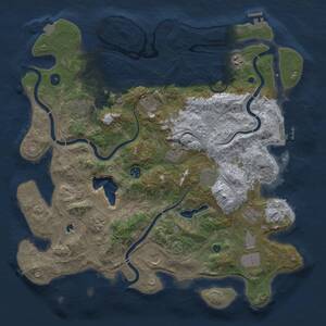Thumbnail Rust Map: Procedural Map, Size: 4400, Seed: 9632, 17 Monuments