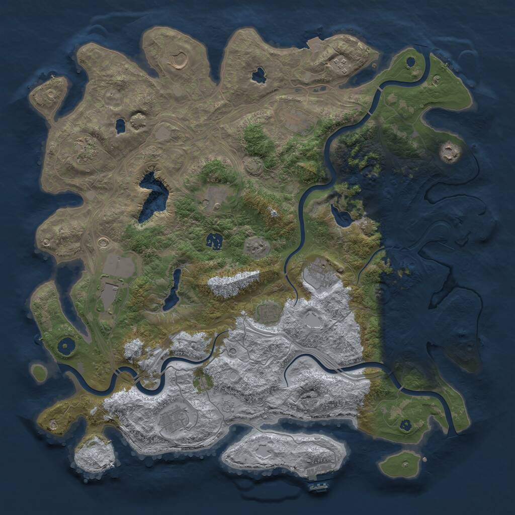 Rust Map: Procedural Map, Size: 4500, Seed: 1874003948, 17 Monuments