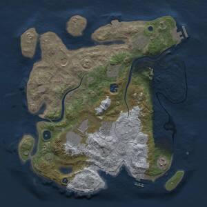 Thumbnail Rust Map: Procedural Map, Size: 3500, Seed: 95859387, 14 Monuments