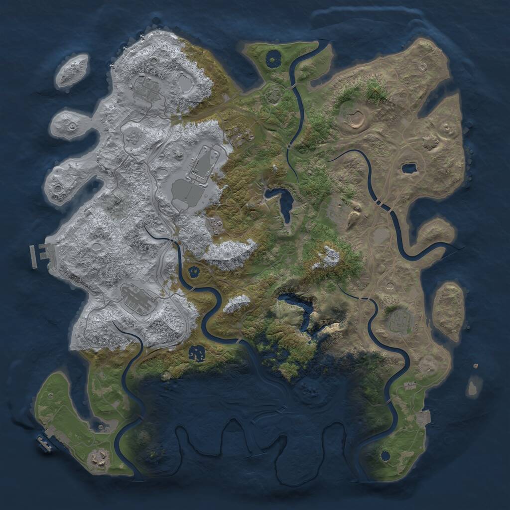 Rust Map: Procedural Map, Size: 4400, Seed: 40090000, 16 Monuments