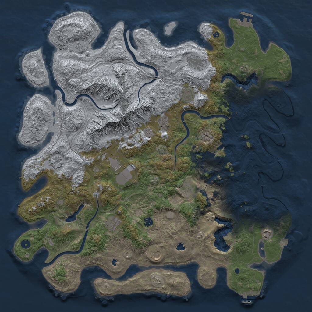 Rust Map: Procedural Map, Size: 5000, Seed: 267900343, 17 Monuments