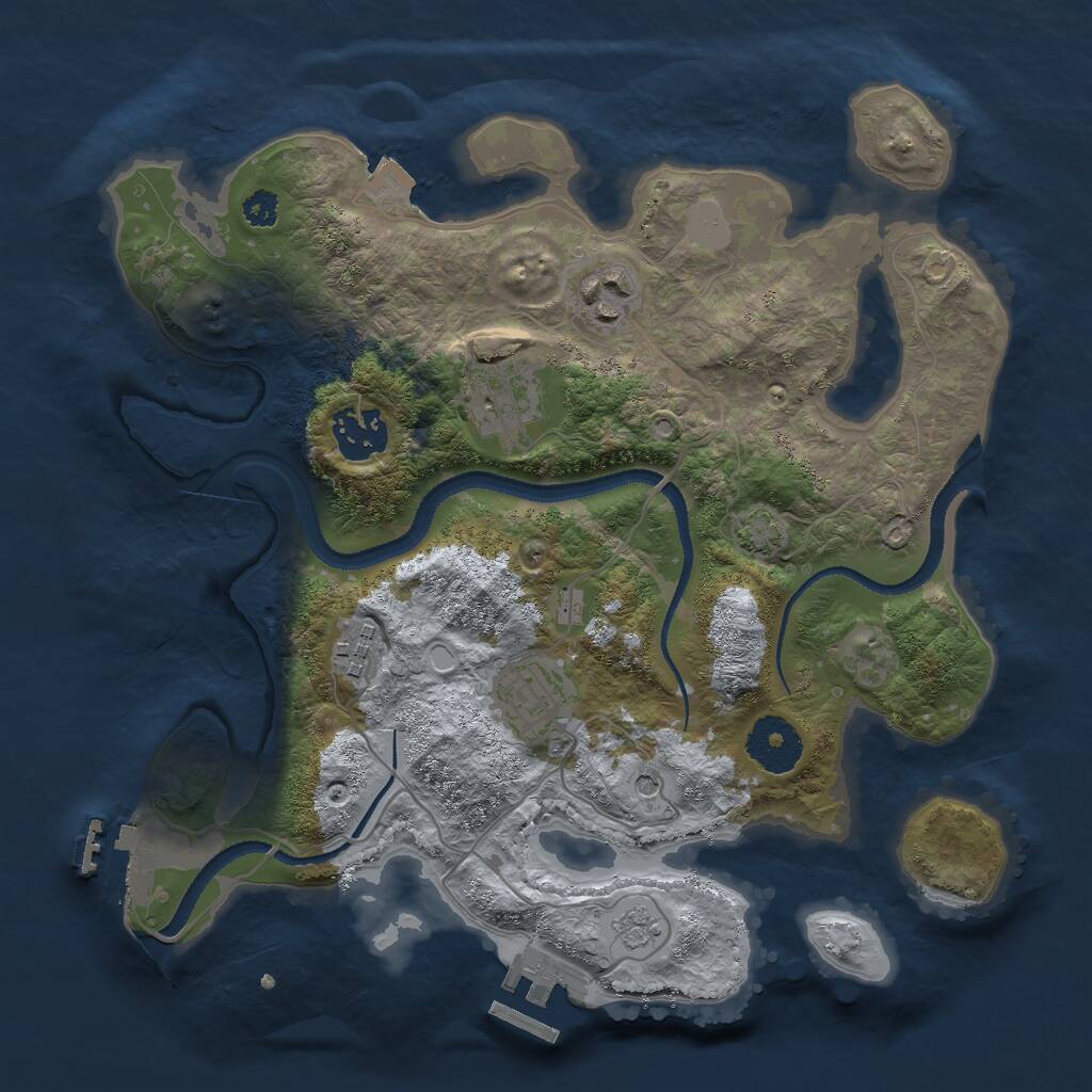 Rust Map: Procedural Map, Size: 3000, Seed: 1814815773, 11 Monuments